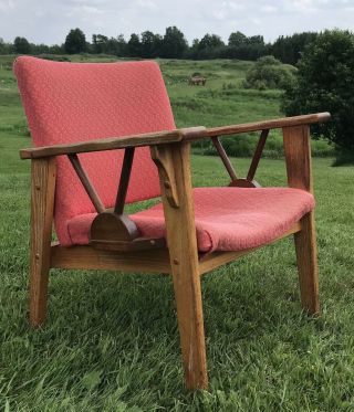 RARE A.  BRANDT Ranch Oak Chair Wagon Wheel Design Arm / Side Chair 1950’s MCM 5