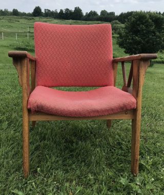 RARE A.  BRANDT Ranch Oak Chair Wagon Wheel Design Arm / Side Chair 1950’s MCM 8