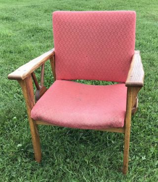 RARE A.  BRANDT Ranch Oak Chair Wagon Wheel Design Arm / Side Chair 1950’s MCM 9