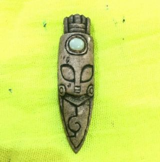 Ancient Pre - Columbian Ojuelos De Jalisco Alien Dagger Pendant Fine Carving