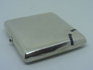 Louis Kuppenheim Art Noveau / Jugenstil Cigarette case Silver and Saphires c1900 3