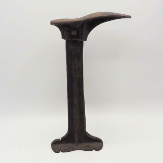 Vintage Warranted Cast Iron Cobblers Shoemakers Shoe Repair Stand W/ Form 12 "