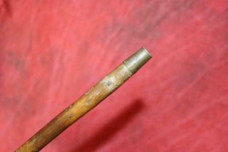 Stunning Victorian Period Gold Handled Cane W/Fine Natural Shaft & Brass Tip 7