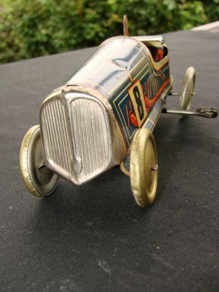 BUGATTI TIN WINDUP RACE CAR 1920/30 FROM MEMO,  ENGINE PERFECTLY,  A LEGEND 4