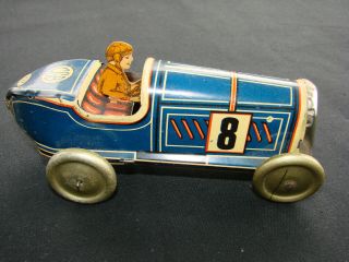 BUGATTI TIN WINDUP RACE CAR 1920/30 FROM MEMO,  ENGINE PERFECTLY,  A LEGEND 5