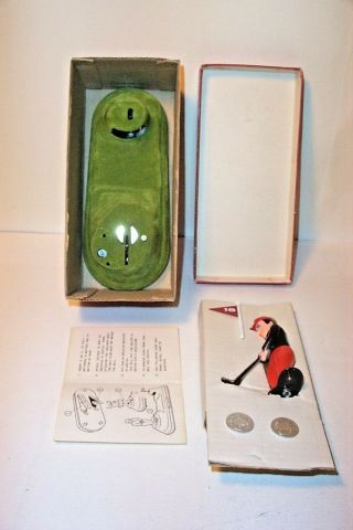 1960 ' s BATTERY OPERATED HOLE - IN - ONE TOY GOLF BANK MIB JAPAN 10