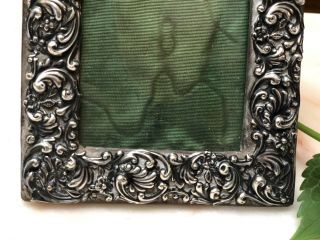 Stunning Antique Repousse Henry Matthews Sterling Silver Photo Frame C 1903 3