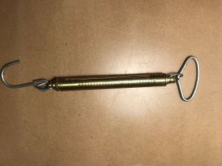 Vintage Chatillon Brass Hand Held Spring Scale Model In - 50,  50 Lb.