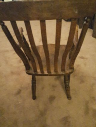 Windsor chair high - backed antique farmhouse grandfather carver solid 3