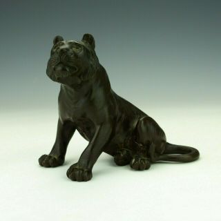 Antique Japanese Patinated Bronze - Oriental Tiger Figure -