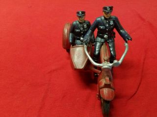 Hubley Indian Cast Iron Motorcycle Toy Harley - Davidson With Riders Knucklehead 2
