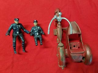 Hubley Indian Cast Iron Motorcycle Toy Harley - Davidson With Riders Knucklehead 5