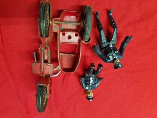 Hubley Indian Cast Iron Motorcycle Toy Harley - Davidson With Riders Knucklehead 6