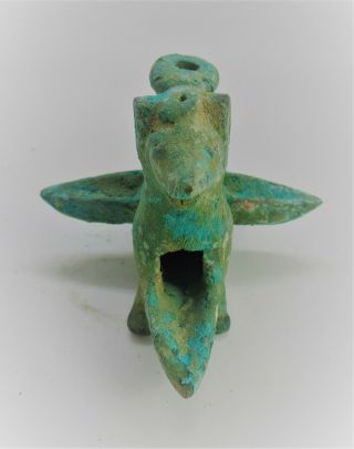 SCARCE ANCIENT LURISTAN NEAR EASTERN BRONZE OIL LAMP IN THE FORM OF A RAM 3