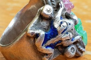 Antique Chinese Silver Ring Frogs 7