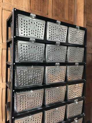 RESERVED - Vintage Locker Basket Shelving Unit,  Metal Basket Shelf 3