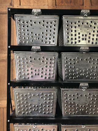 RESERVED - Vintage Locker Basket Shelving Unit,  Metal Basket Shelf 4
