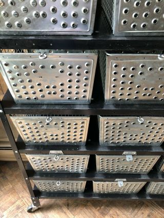 RESERVED - Vintage Locker Basket Shelving Unit,  Metal Basket Shelf 5