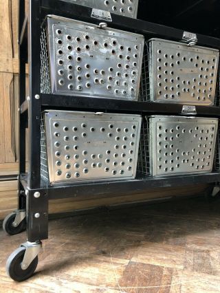 RESERVED - Vintage Locker Basket Shelving Unit,  Metal Basket Shelf 6