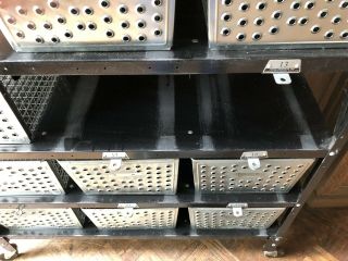 RESERVED - Vintage Locker Basket Shelving Unit,  Metal Basket Shelf 8