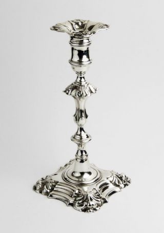 Victorian Period Cast Silver Candlestick London 1869 Dobson Piccadilly
