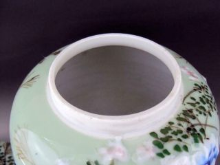 Rare & Elegant Japanese Antiques Oriental Seto Celadon Vase Tea Caddy 11