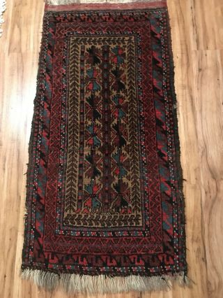Gorgeous tribal Antique Little Persian Rug.  3x2. 2