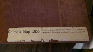 Colton ' s Florida Antique Map Rare JH 1855 1967 Lewis and Clark Vintage Wooden 11