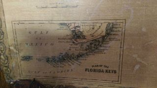 Colton ' s Florida Antique Map Rare JH 1855 1967 Lewis and Clark Vintage Wooden 3