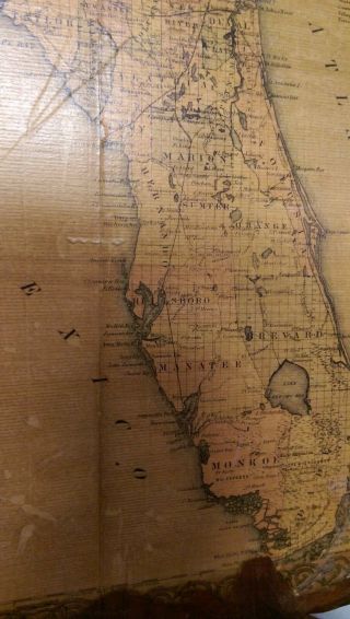 Colton ' s Florida Antique Map Rare JH 1855 1967 Lewis and Clark Vintage Wooden 5