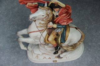 Italian Capodimonte porcelain Napoleon horse statue figurine 1970 3