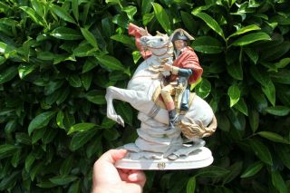 Italian Capodimonte porcelain Napoleon horse statue figurine 1970 7