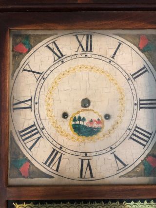 Large Antique Eli Terry Pillar and Scroll Clock Hand Painted Movement Key Refurb 3