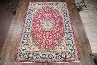 PERFECT VINTAGE Traditional Floral Oriental Area RUG Hand - Knotted RED WOOL 9x13 3
