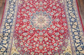 PERFECT VINTAGE Traditional Floral Oriental Area RUG Hand - Knotted RED WOOL 9x13 4