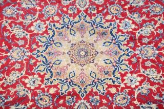 PERFECT VINTAGE Traditional Floral Oriental Area RUG Hand - Knotted RED WOOL 9x13 5