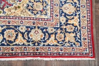 PERFECT VINTAGE Traditional Floral Oriental Area RUG Hand - Knotted RED WOOL 9x13 7