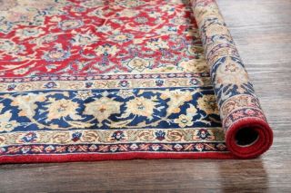 PERFECT VINTAGE Traditional Floral Oriental Area RUG Hand - Knotted RED WOOL 9x13 9
