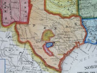 1853 Unusual Map Texas With Colonies California Gold United States