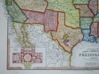 1853 UNUSUAL MAP TEXAS with COLONIES CALIFORNIA GOLD UNITED STATES 4