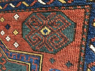 Auth: 19th C Antique Kazak Rare Fachralo Prayer Rug Green Village Beauty 5x4 NR 5