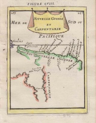 1683 Fine Mallet Map Of North Australia,  Guinea