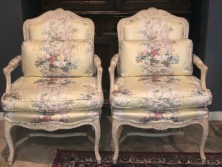 Louis Xv Bergere Style Quilted Armchairs