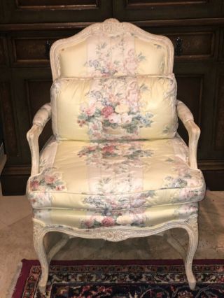 Louis XV Bergere style Quilted Armchairs 4