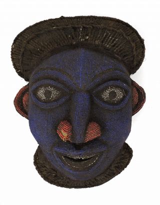 Bamun Bamileke Beaded Mask Cameroon Grasslands African Art WAS $320.  00 2