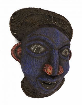 Bamun Bamileke Beaded Mask Cameroon Grasslands African Art WAS $320.  00 3