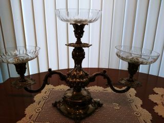 REED & BARTON 165 SILVERPLATE EPERGNE /CANDLELABRA TAZZAS 6