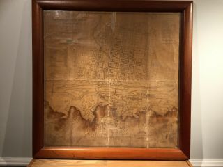 Old Bethlehem,  Pa Map In Oak Frame