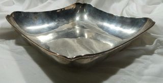 C.  Zurita Sterling Square Bowl Old Mexico Made Marked 21.  3 Oz Rare Artist Nr