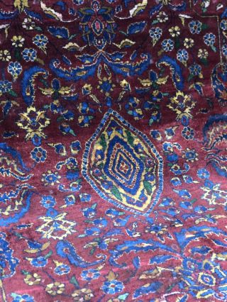 Auth: 19th / 20th C Antique Saroukk Exceptional Ruby Red Fine Wool Beauty 3x5 Nr